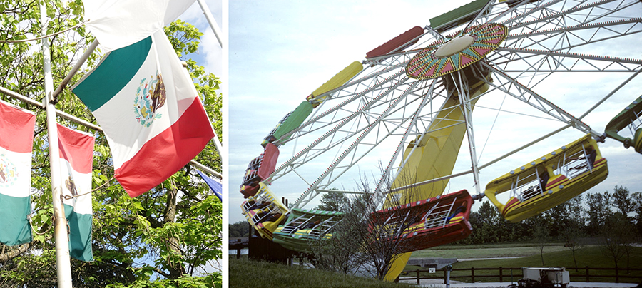 Mexican flag and Sol Loco.