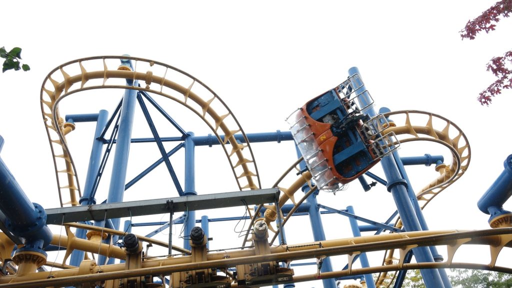 An empty car on Time Warp's layout.