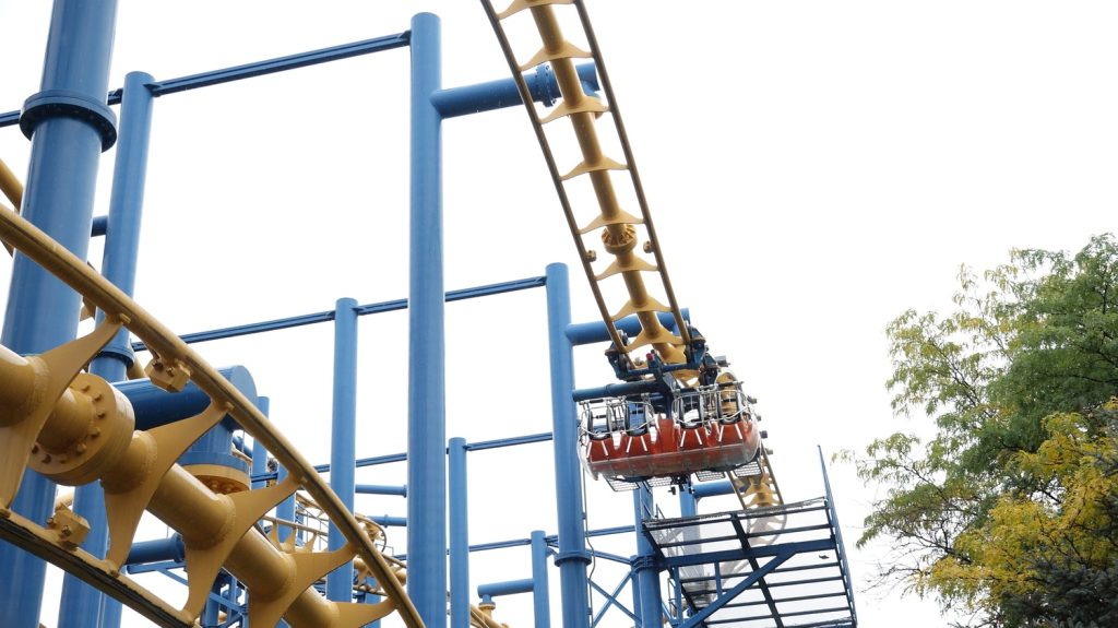 One of Time Warp's cars on the upper part of the track.