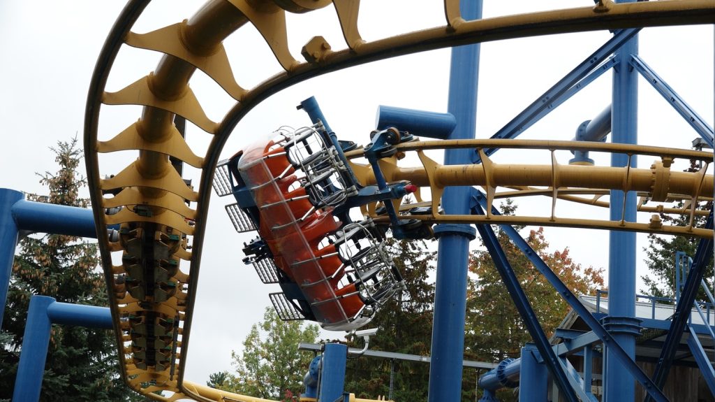 An empty car on Time Warp's layout.