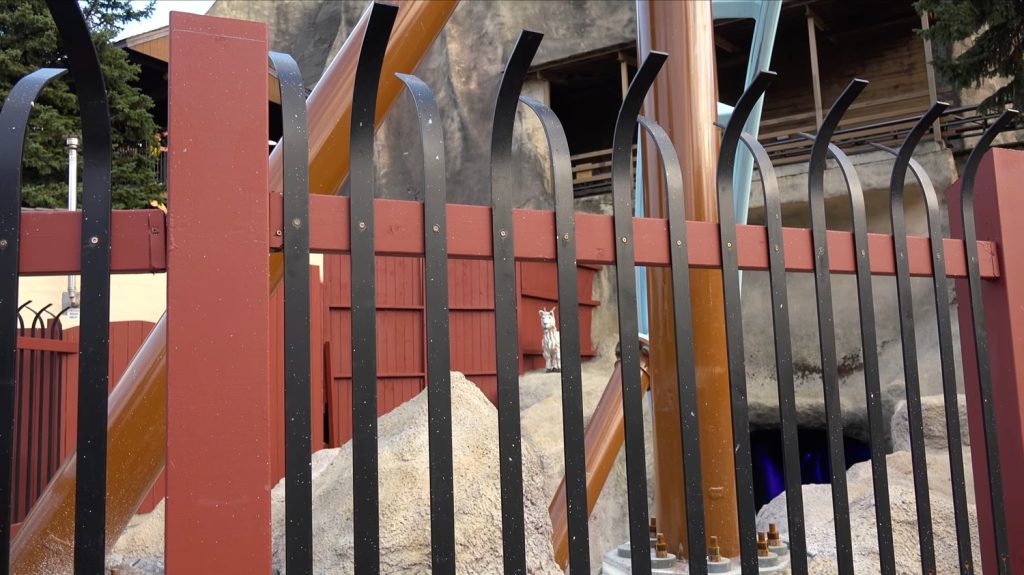 Tall fencing around AlpenFury.