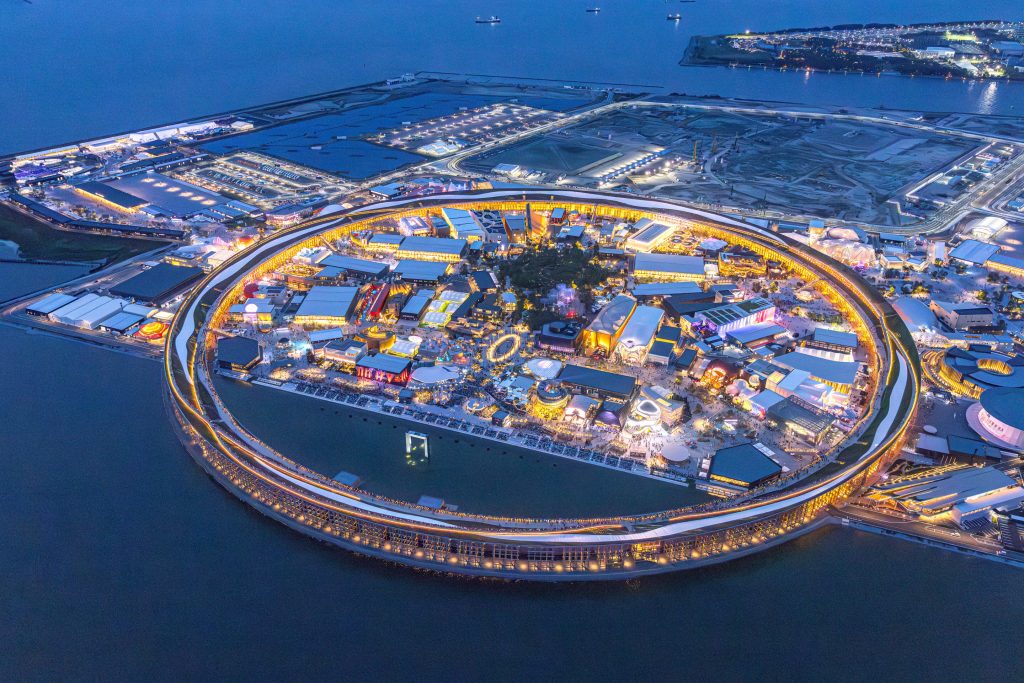 Aerial view of the Expo 2025 site.