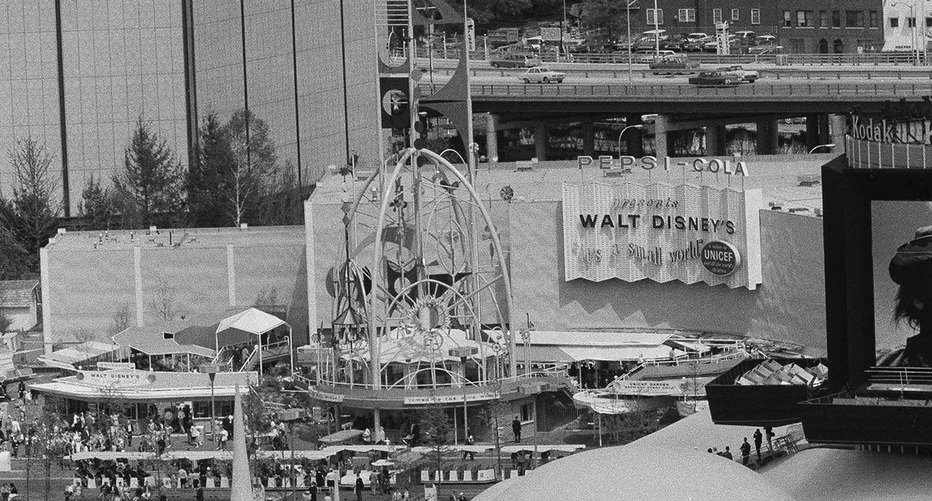Exterior view of the "It's a Small World" ride building.