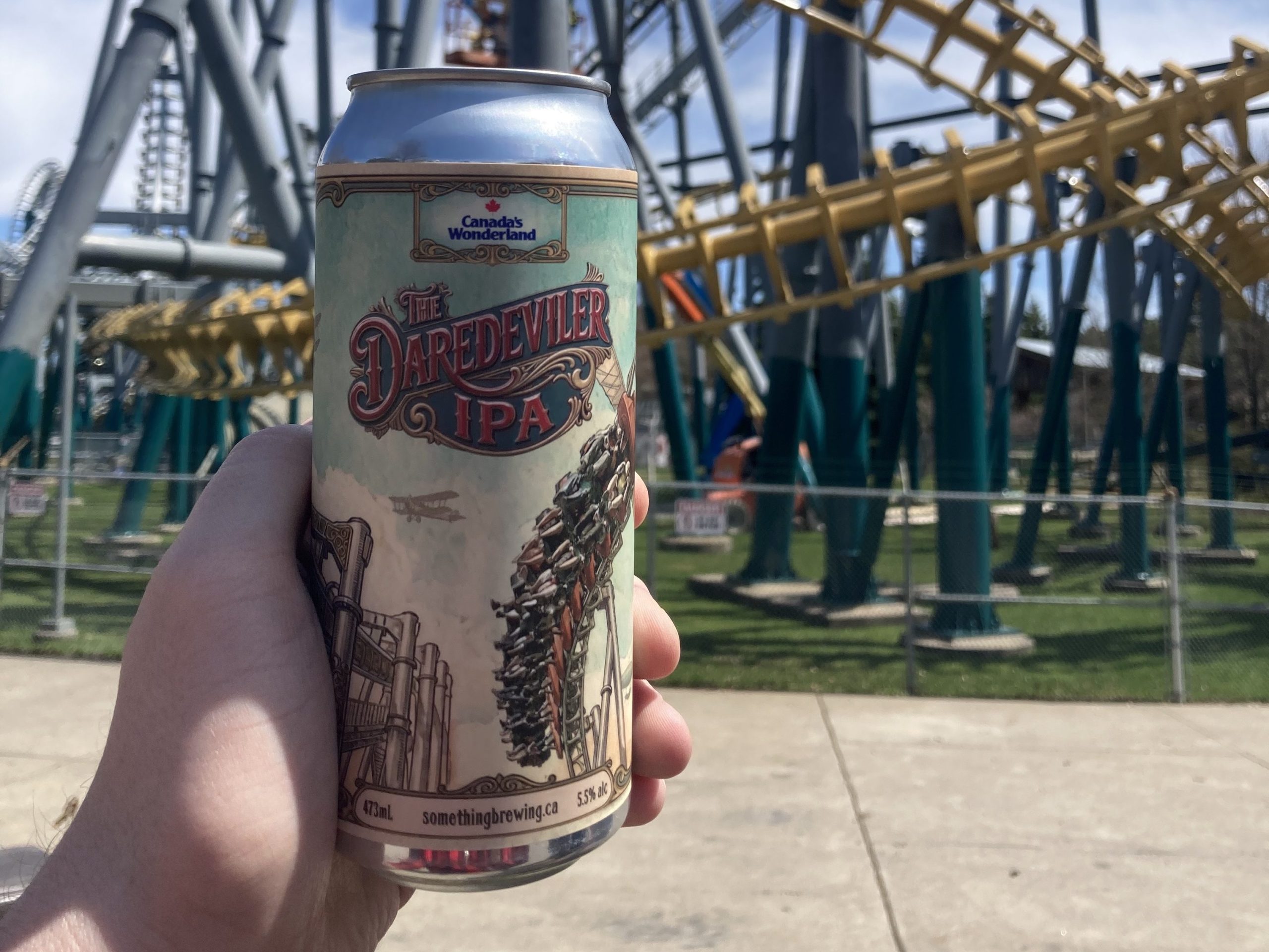 DareDeviler IPA in front of The DareDeviler ungoing its repainting.