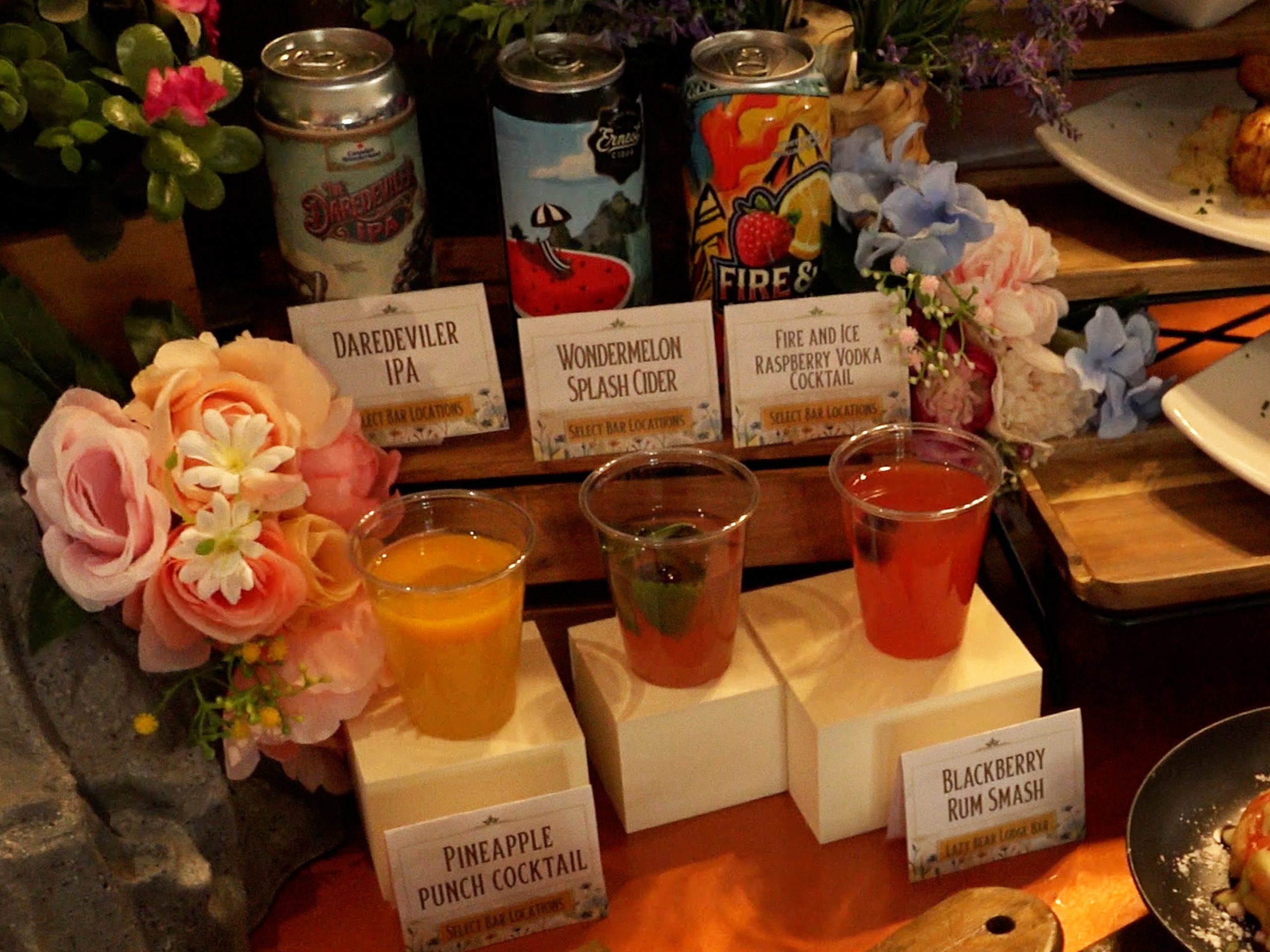 Selection of alcoholic drinks.