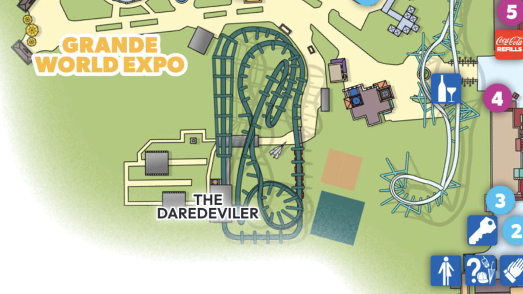 The DareDeviler on the park map.