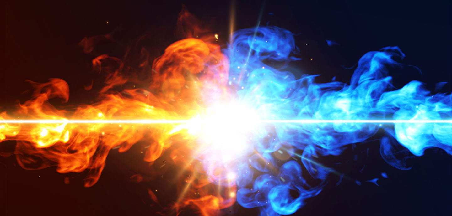 AlpenFury's fire and ice collision graphic.