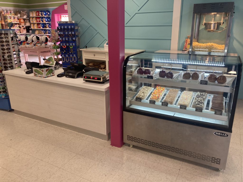 New counter in KidZville Shoppe.