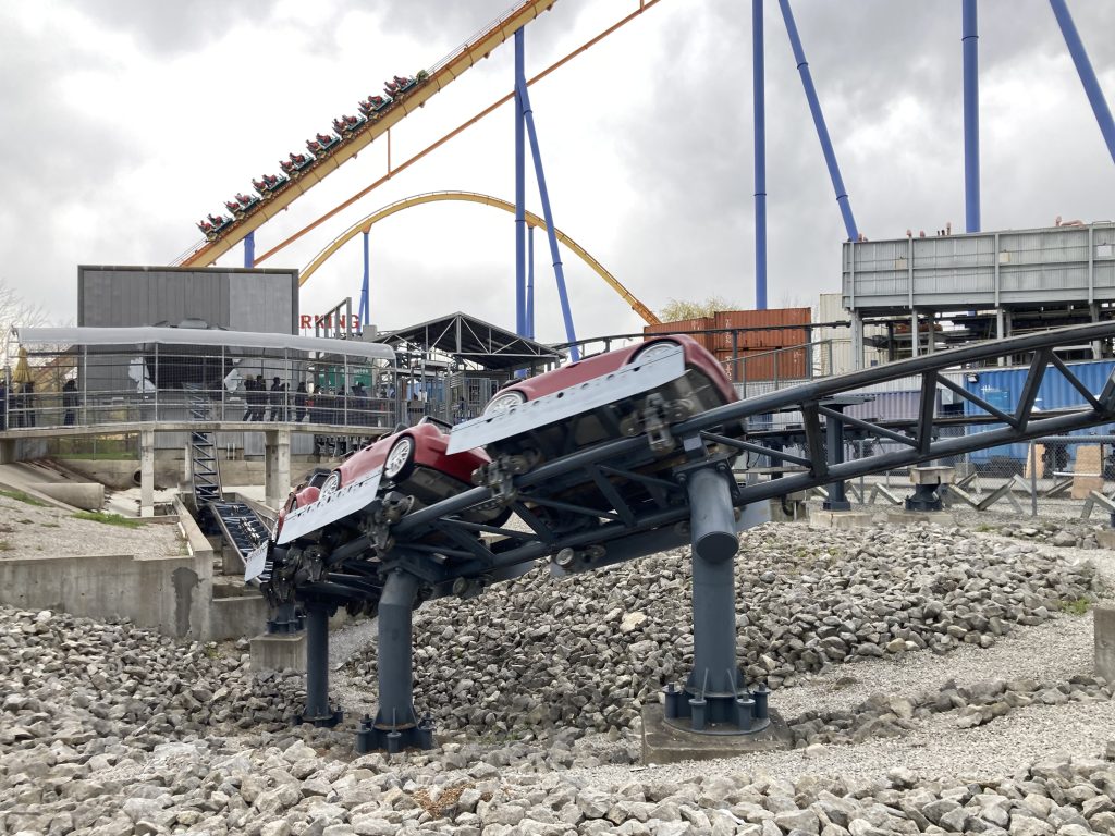 Backlot Stunt Coaster's final turn.