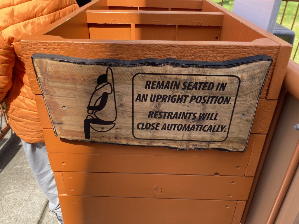 A sign at Lumberjack.