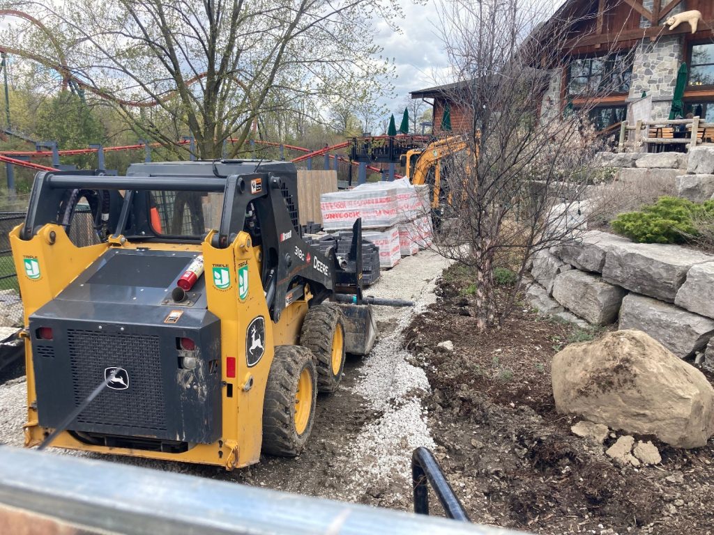 Construction on new pathway by Lazy Bear Lodge.