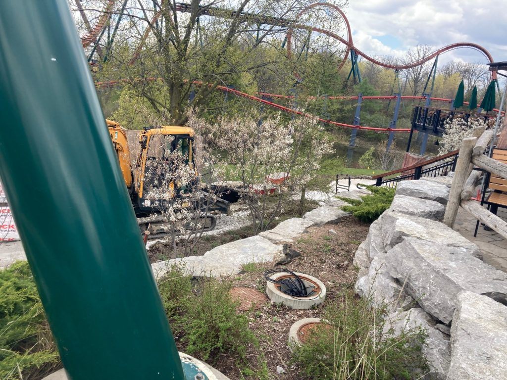 Construction on new pathway by Lazy Bear Lodge.
