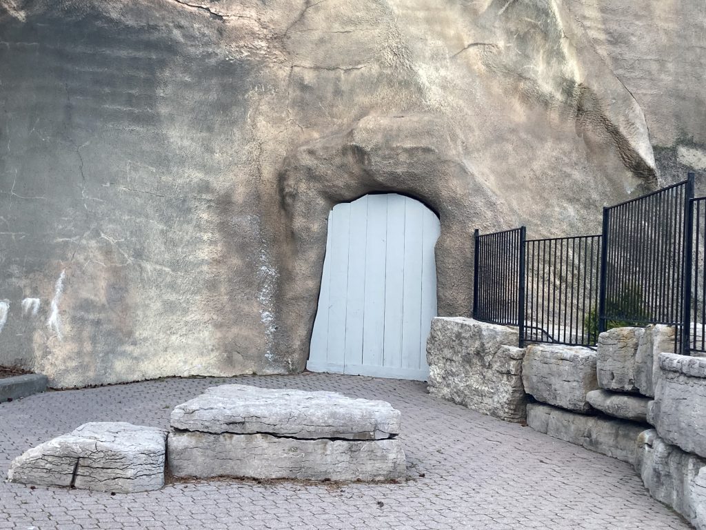 South access door to the path behind the falls.