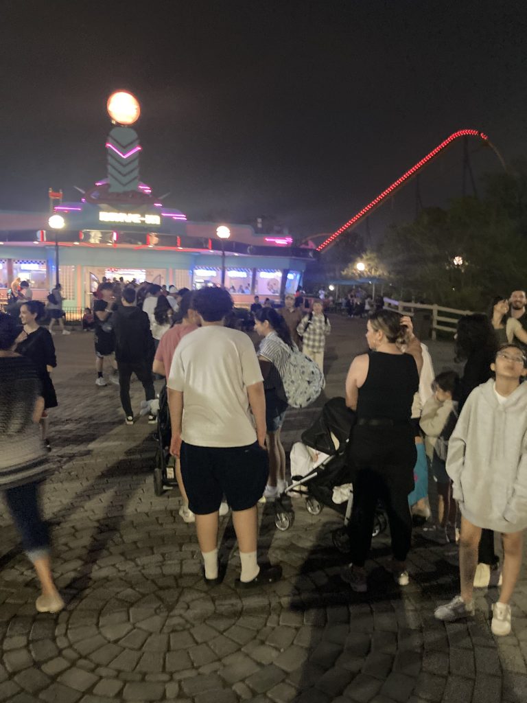 Line for Coasters Drive In.