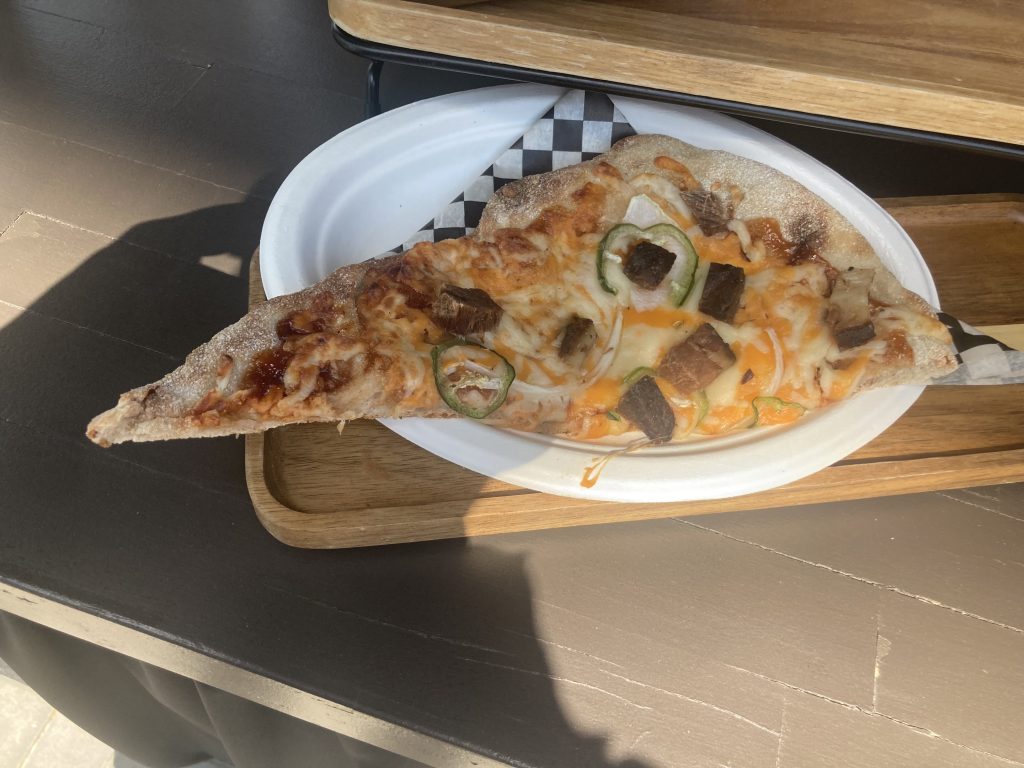 Beef brisket flatbread.