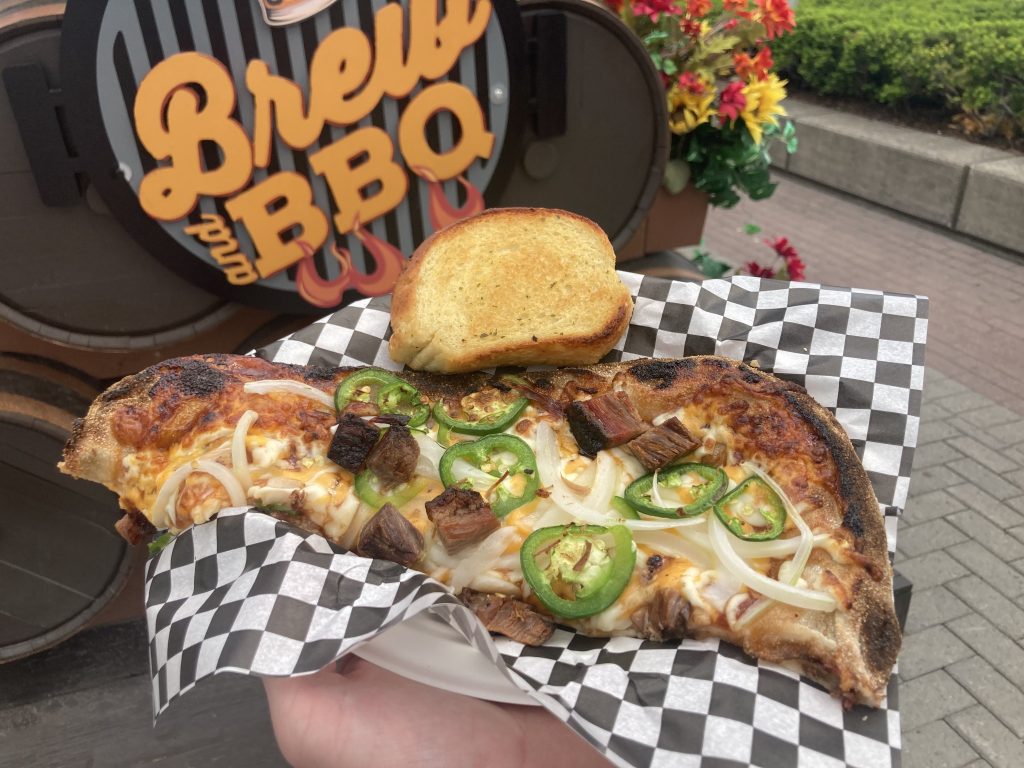 Beef brisket flatbread.
