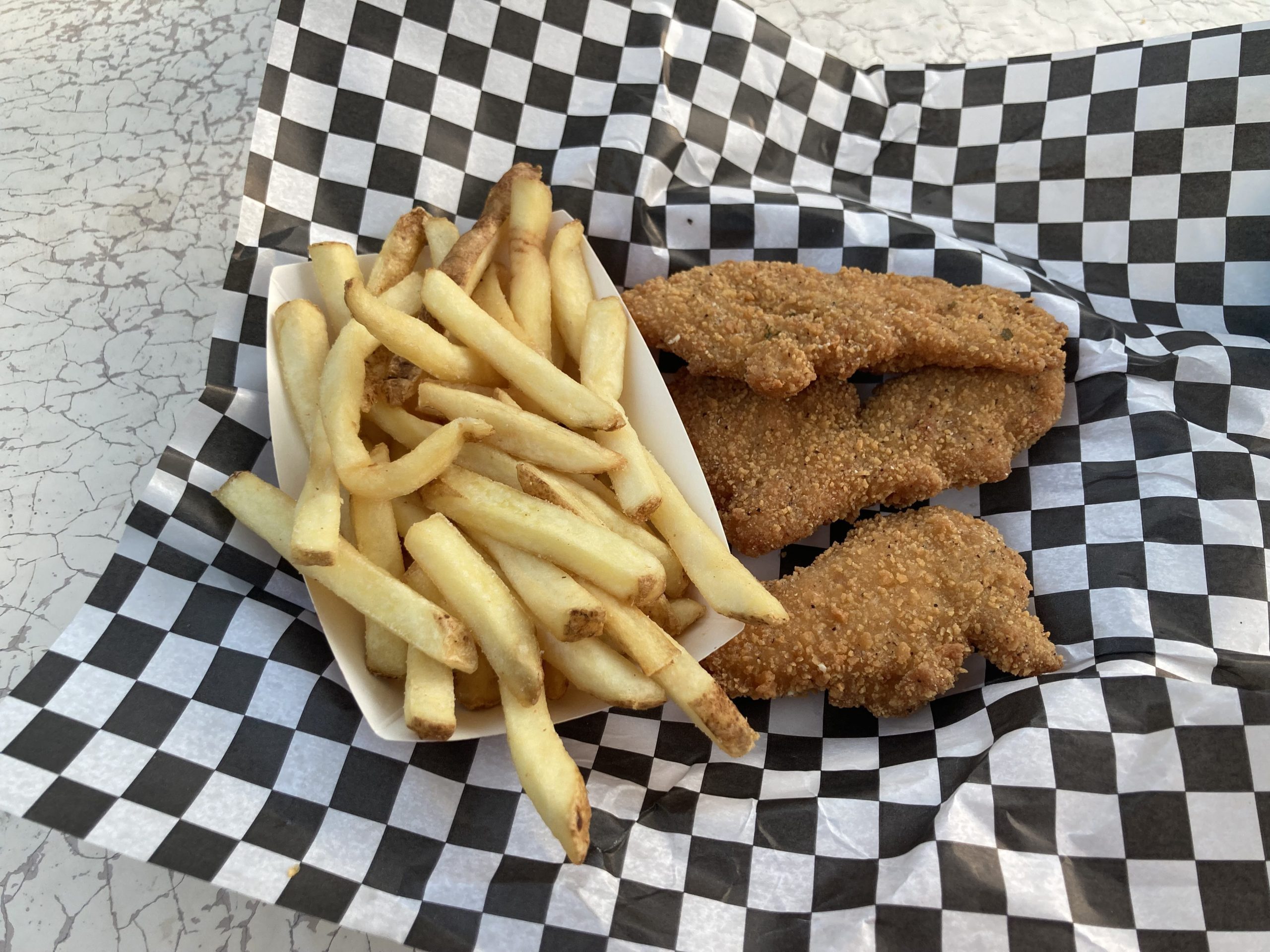 Garlic parmesan tossed chicken tenders.
