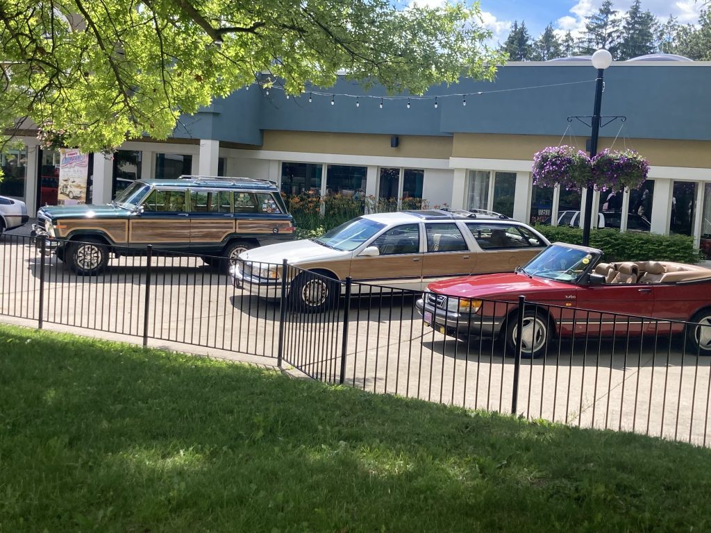 Cars outside Grande World Eatery.