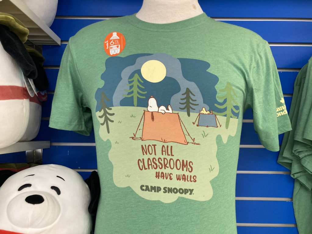 Camp Snoopy tee shirt for sale.