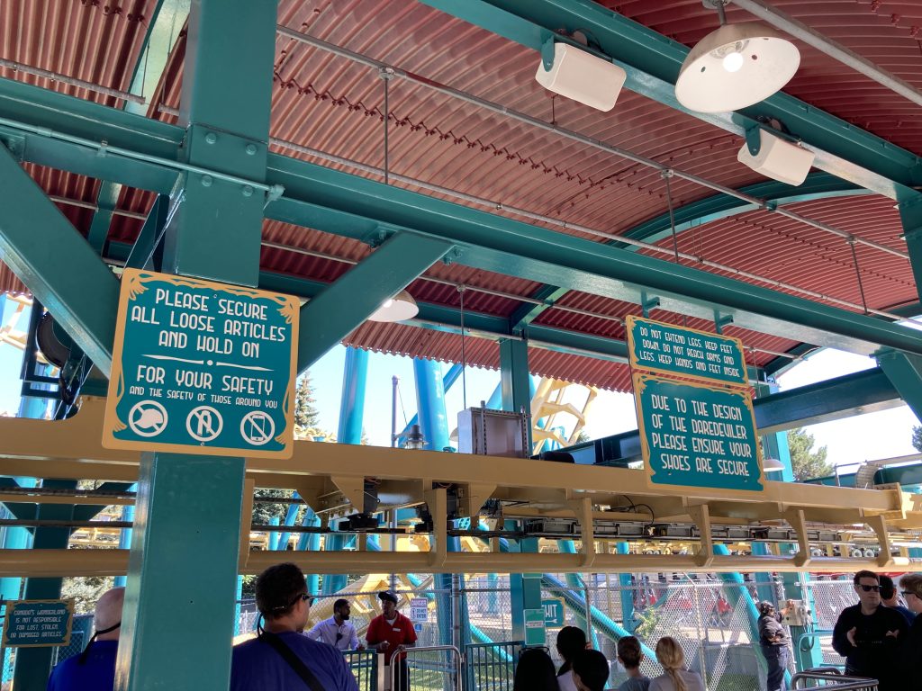 Signs in The DareDeviler's station.