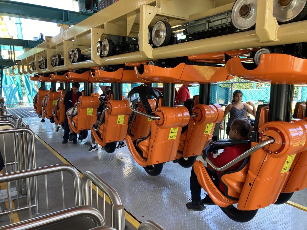 The DareDeviler's orange train on its opening day.