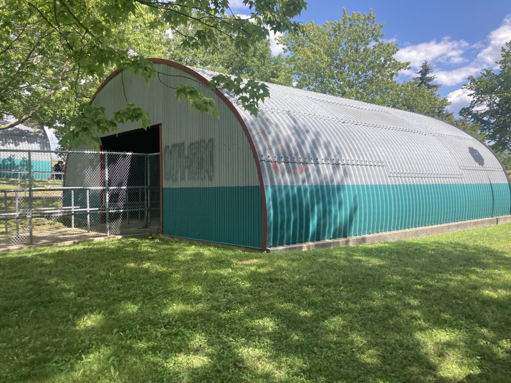 The DareDeviler's quonset huts on its opening day.