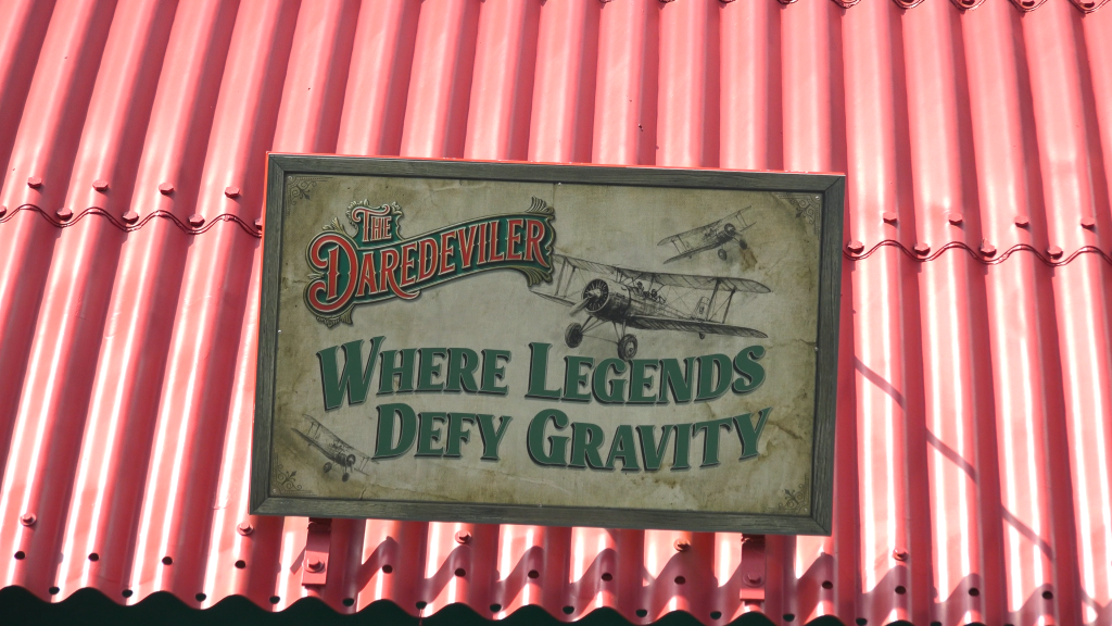 Sign on the station roof.