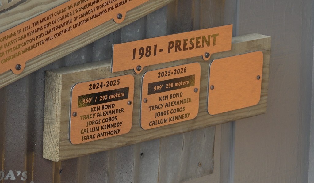 Closeup of Minebuster's plaque.