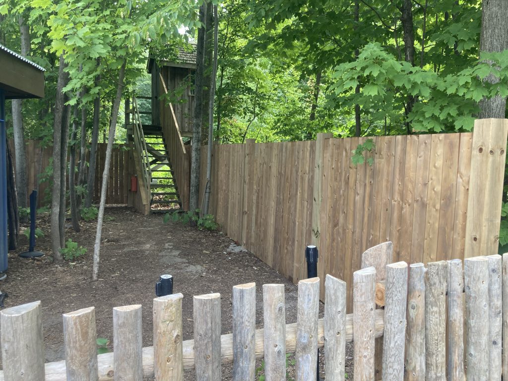 New fencing behind Canyon Trader.