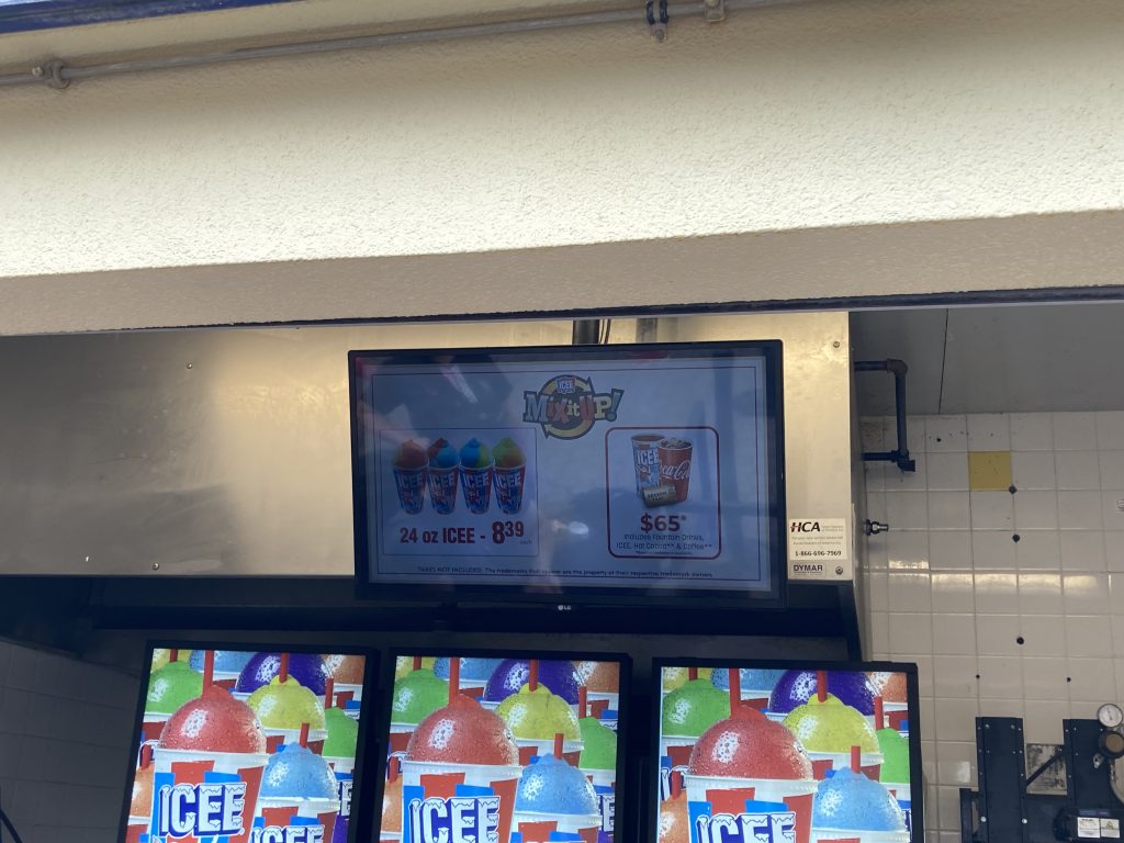 ICEE menu.