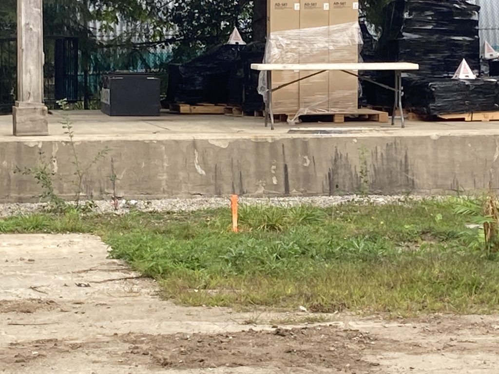 A stake in the ground on Time Warp's land.