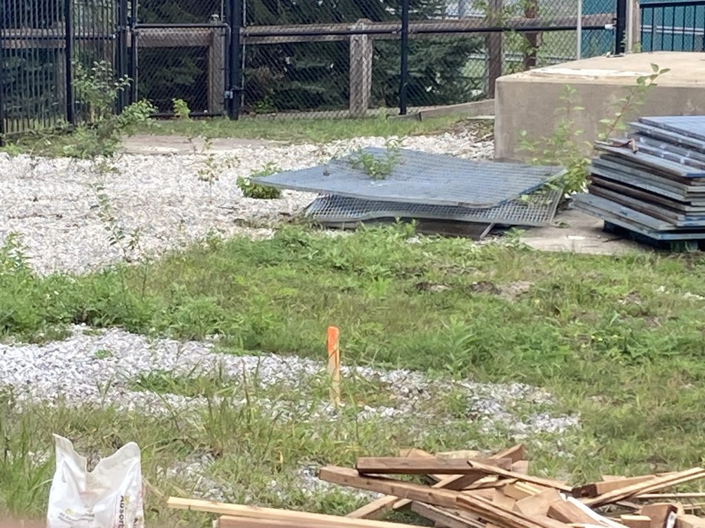 A stake in the ground on Time Warp's land.