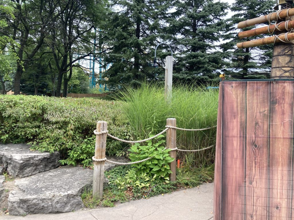 A stake in the ground around Time Warp's land.
