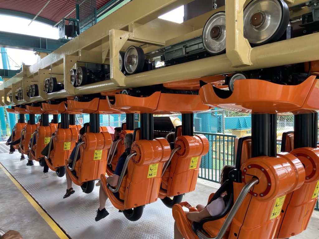 The DareDeviler's orange train.
