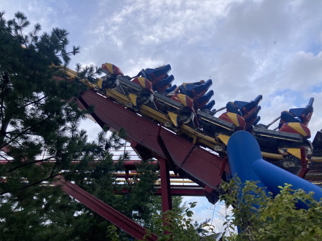 Goliath ascending its lift hill.