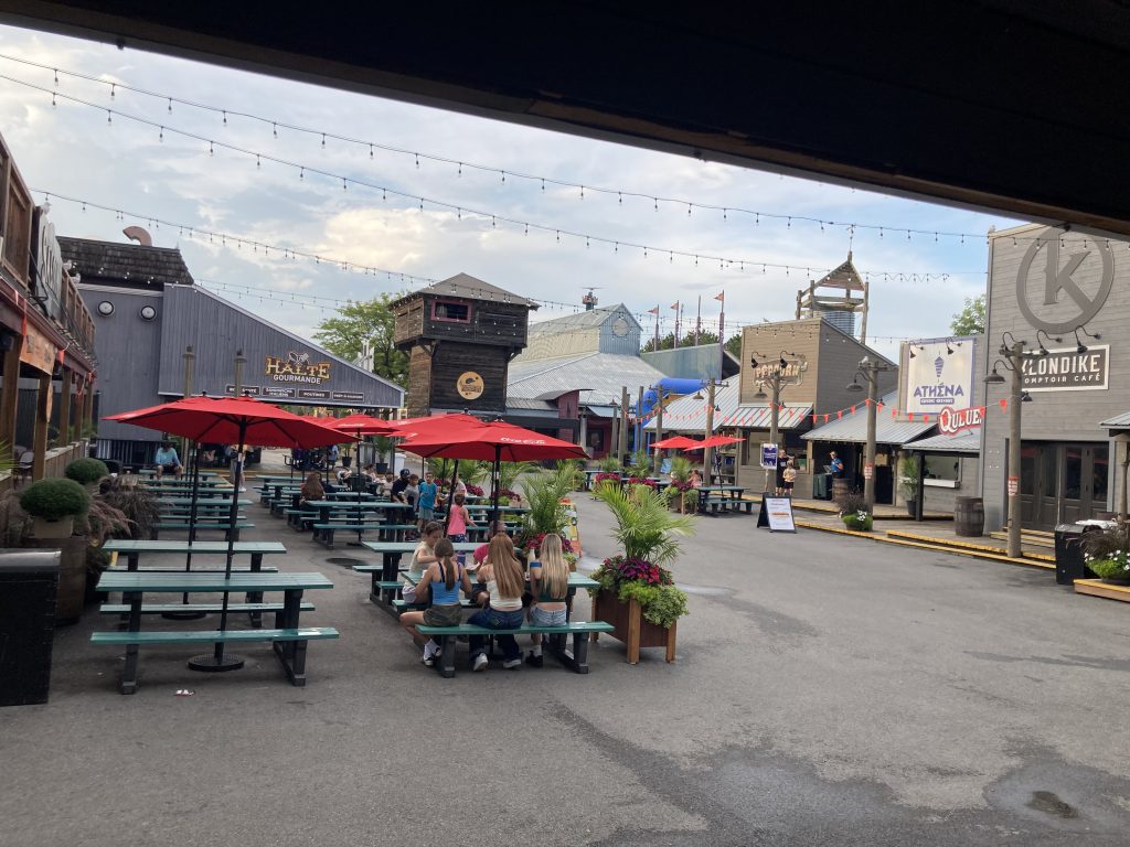 The outdoor food court of Fort Edmonton.