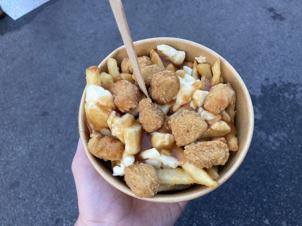 Fried chicken poutine from La Ronde.