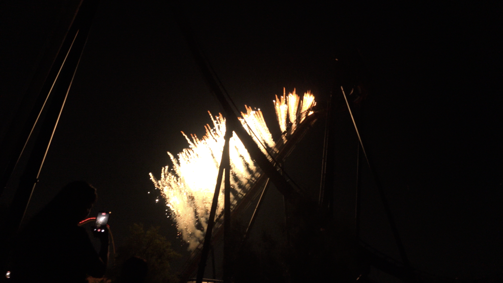 Fireworks off of Yukon Striker's lift hill.