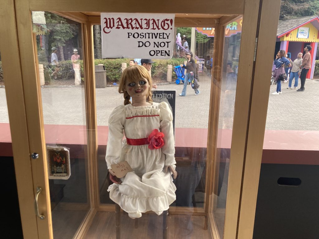 Annabelle in her case.