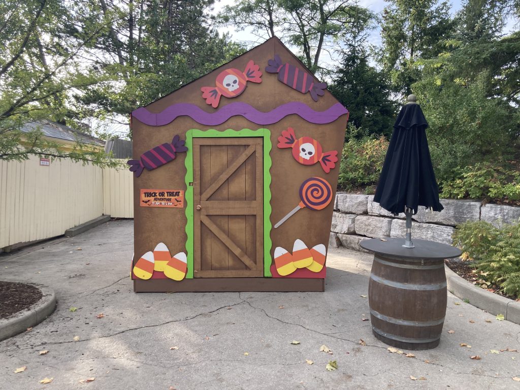 Trick or Treat Adventure house by the Planet Snoopy washrooms.