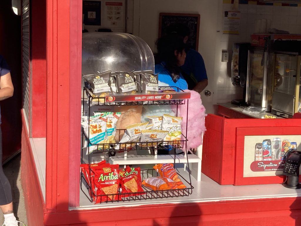 Cotton candy machine at School House Snacks.