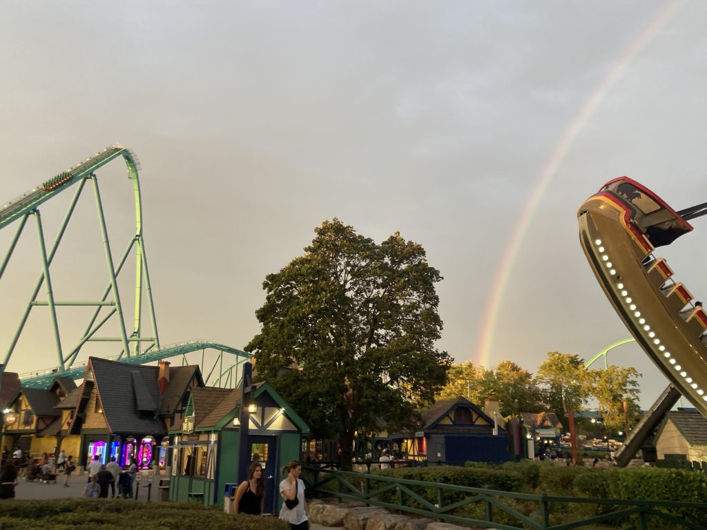 Rainbow with Leviathan and Viking's Rage in mid-swing.