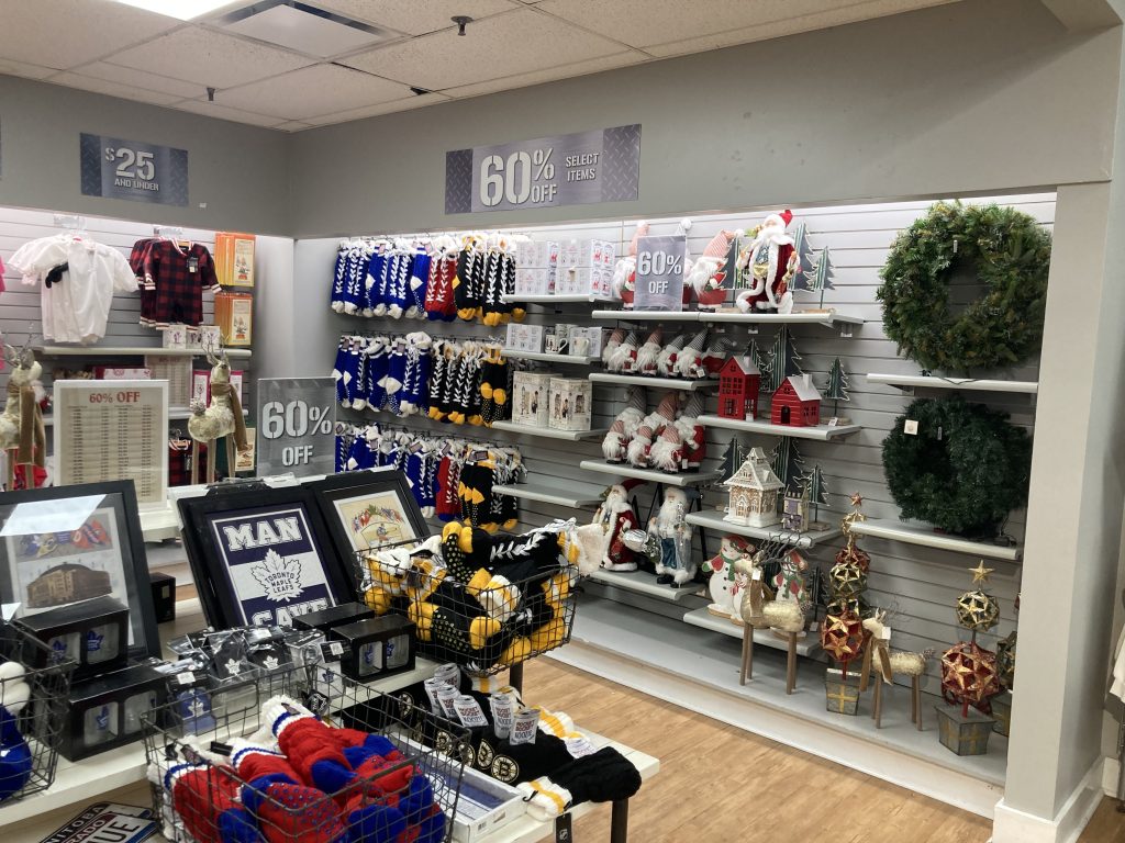Christmas merchandise.