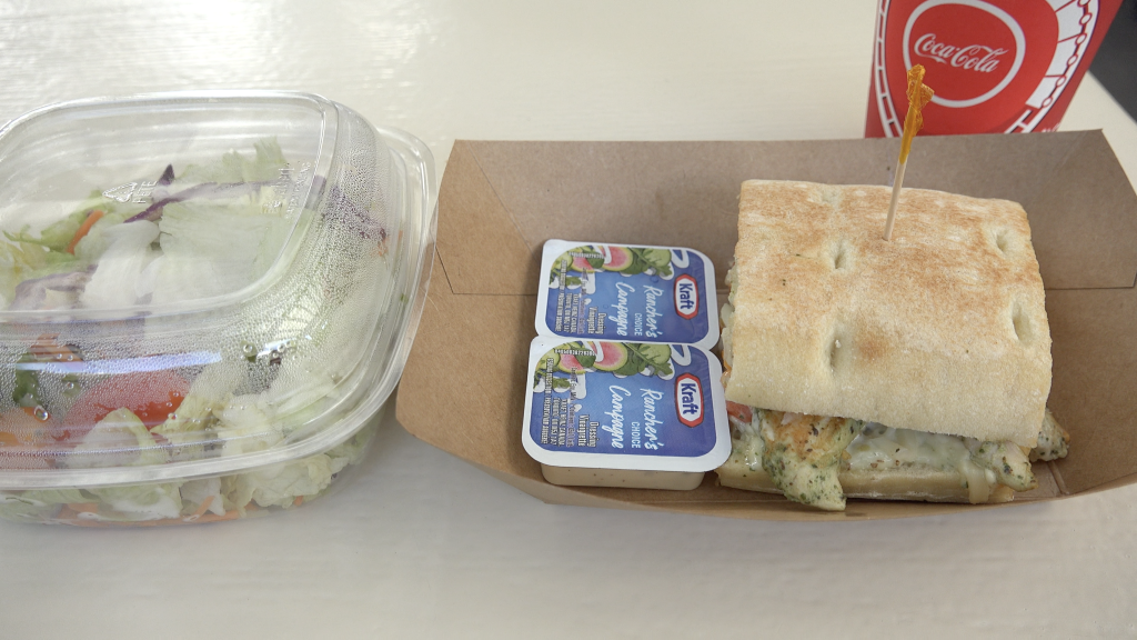 Pesto chicken sandwich.